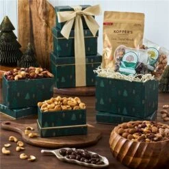 Holiday Mixed Nuts Gift Tower
