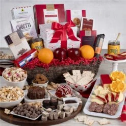 Premium Fruit And Snack Gift Basket